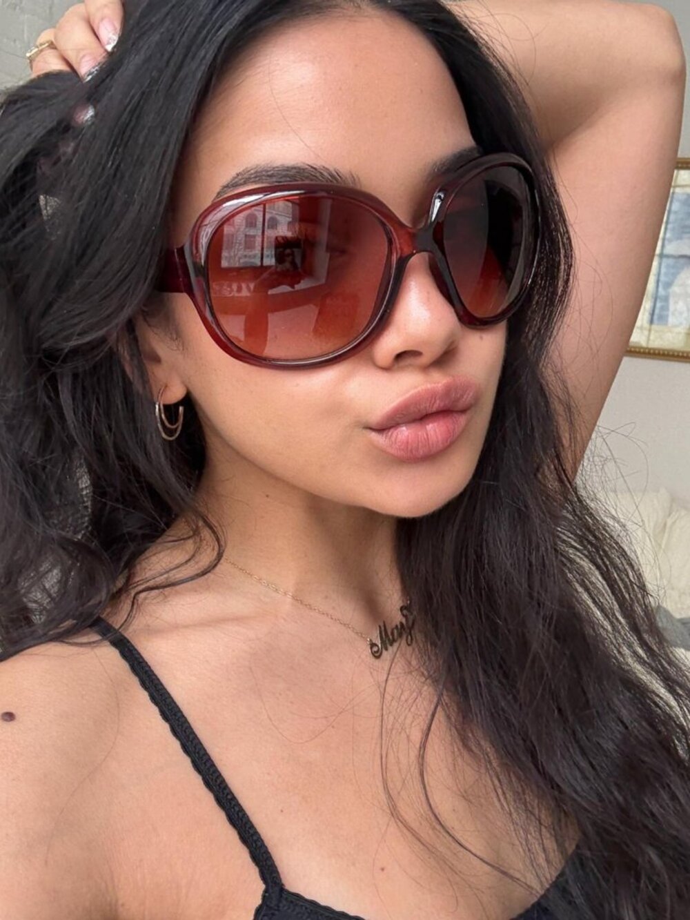 Y2K Brown Gradient Butterfly Sunglasses Oversized Coquette Retro